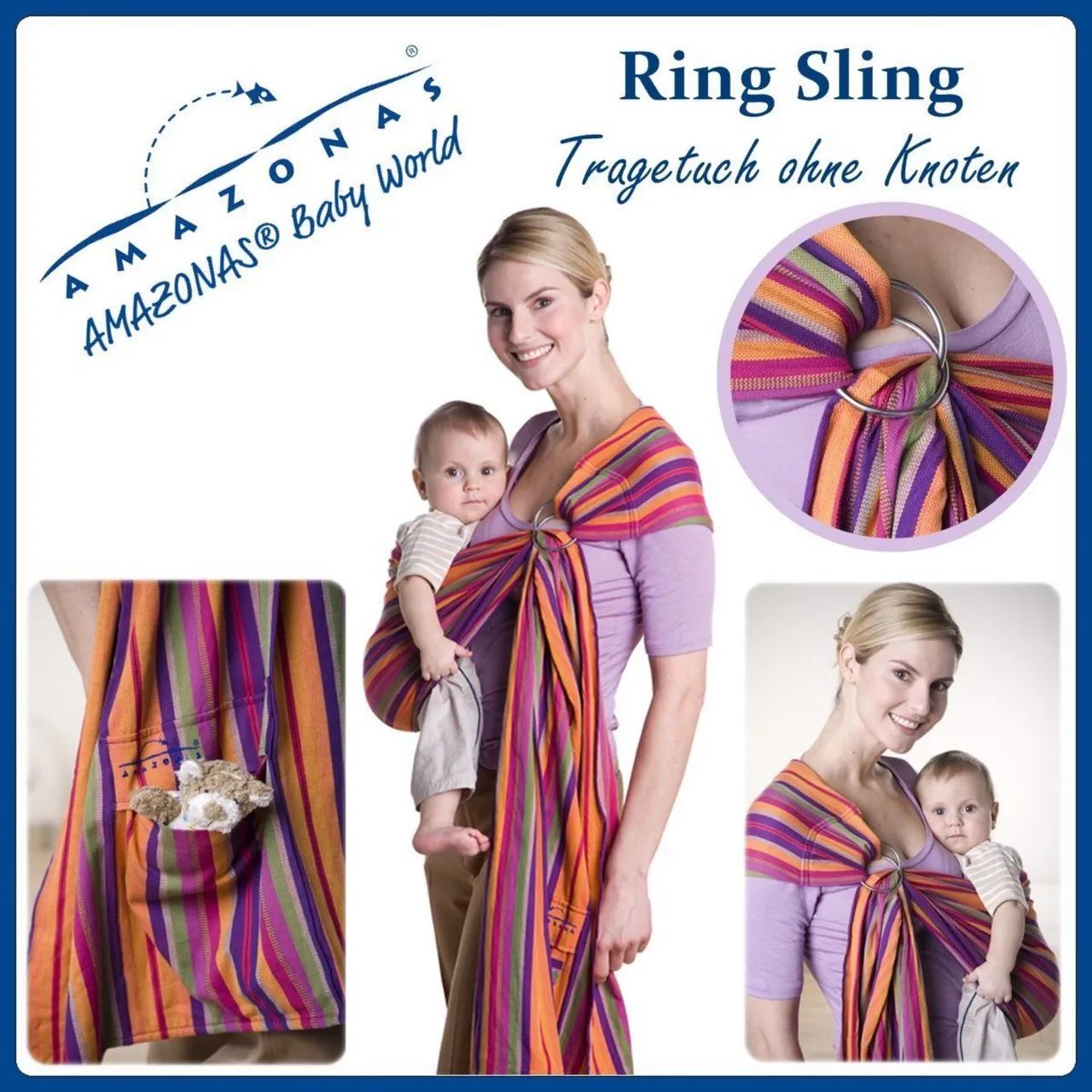 Ring sling carregador de bebê importado - Foto 2