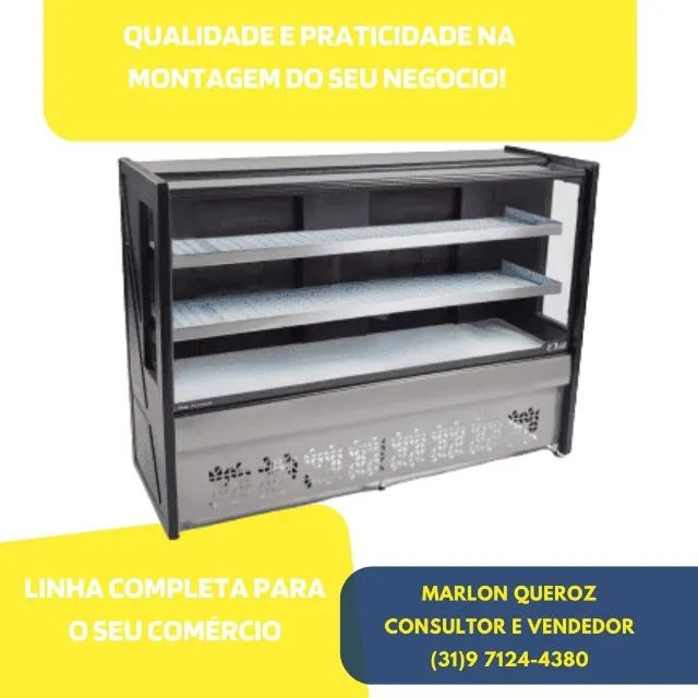 Balcão Refrigerado Polar 2 Placas Frias 2M Preto 