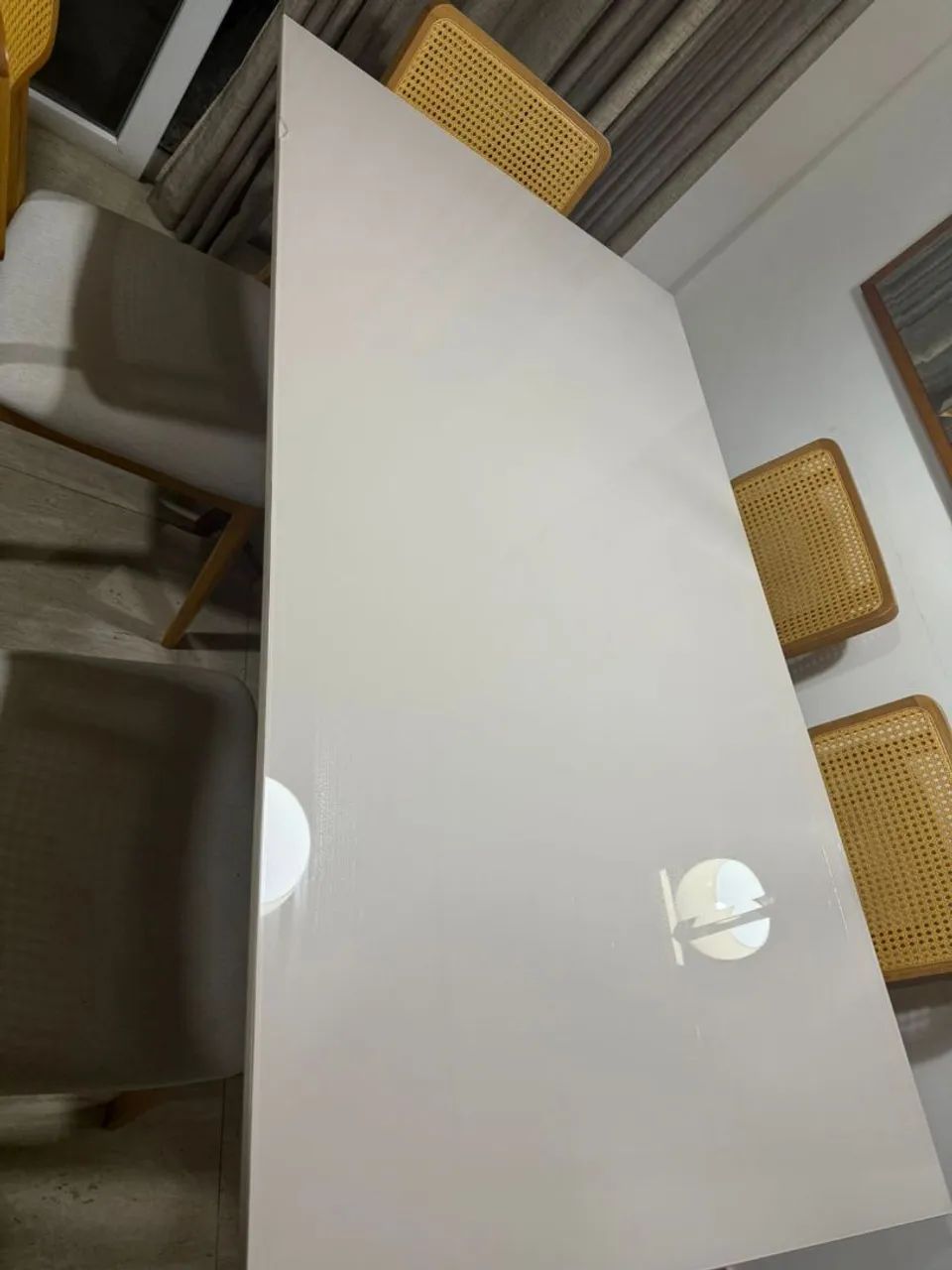 Conjunto de Mesa e cadeiras para sala de jantar off white - Foto 5