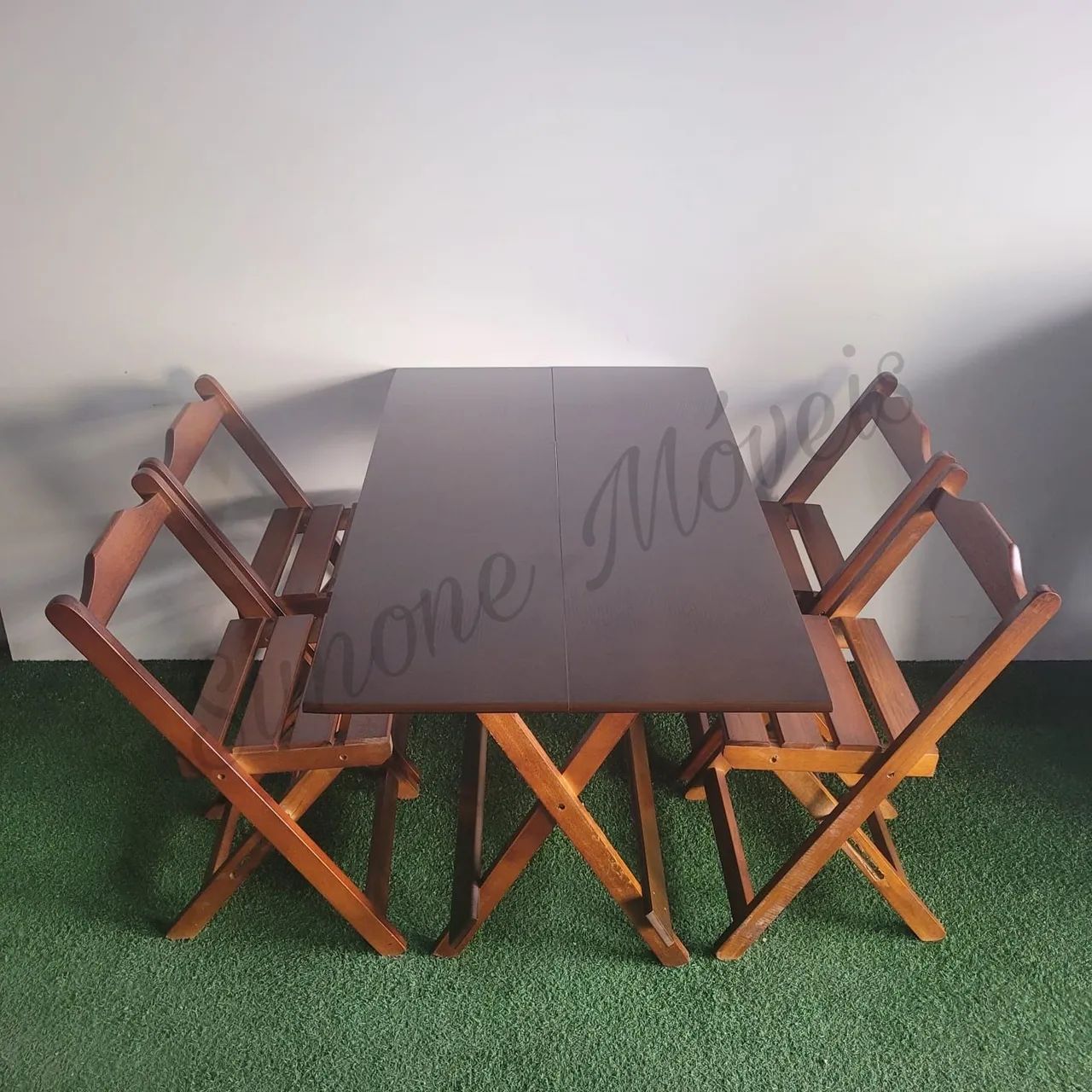 Mesa 1,20x70 retangular com 4 cadeiras 