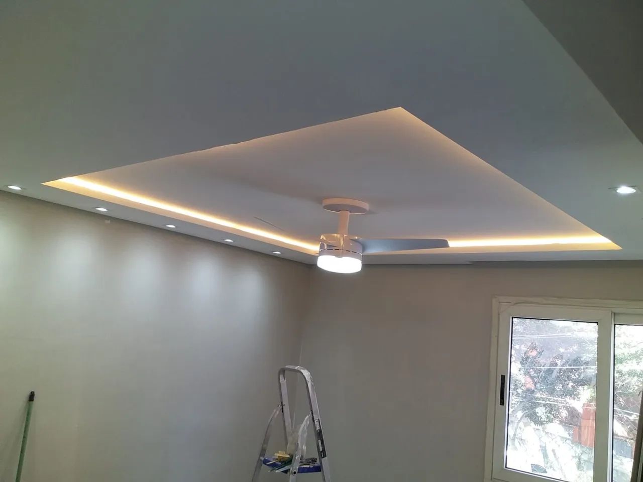 Iluminação sanca ventilador spots