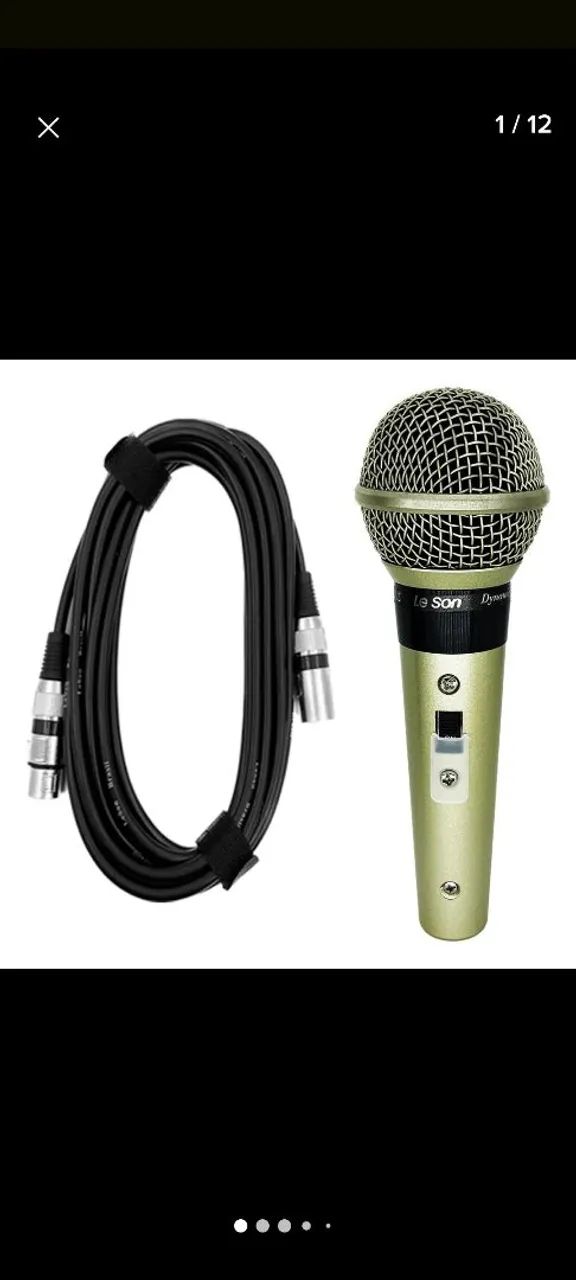 Microfone Leson Sm58 Plus Corpo Metálico Cabo Cannon XIr