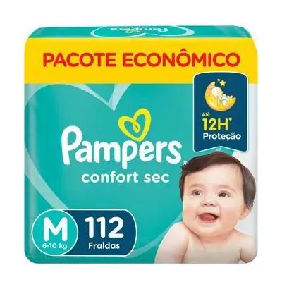 Fraldas Pampers Confort Sec M 112 - Pacote Econômico