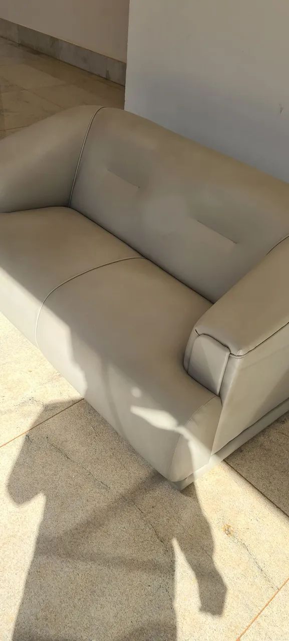 Sofá de Canto Branco em couro - Foto 2