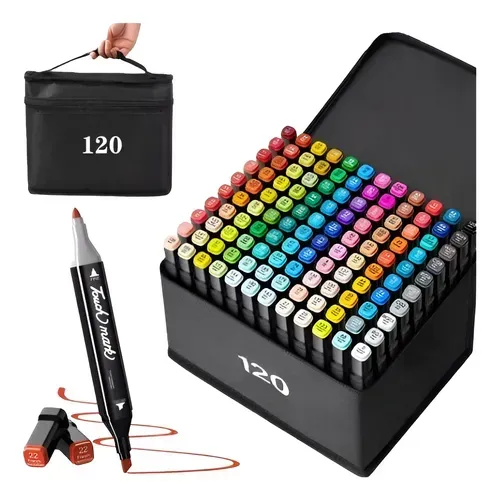 kit canetinhas 120 cores ponta dupla Pronta entrega 