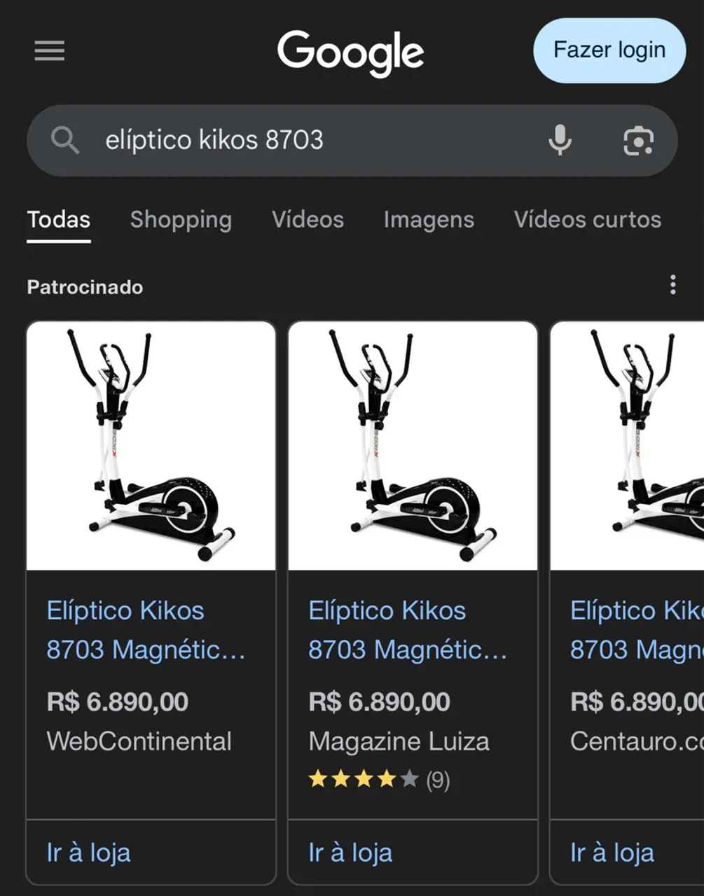 Elíptico Kikos 8703 Magnético - seminovo