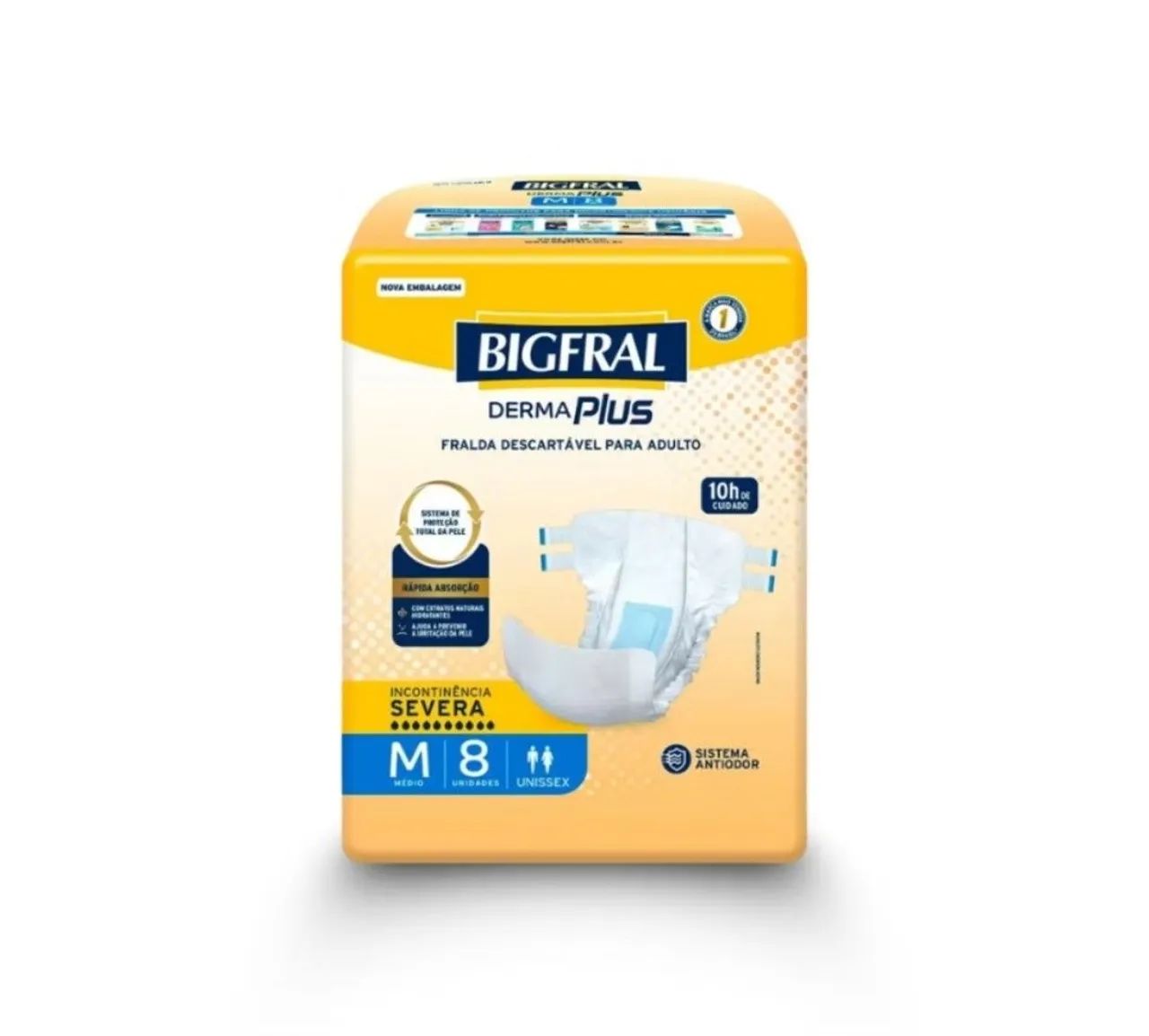 Fraldas Descartáveis Bigfral Derma Plus M8