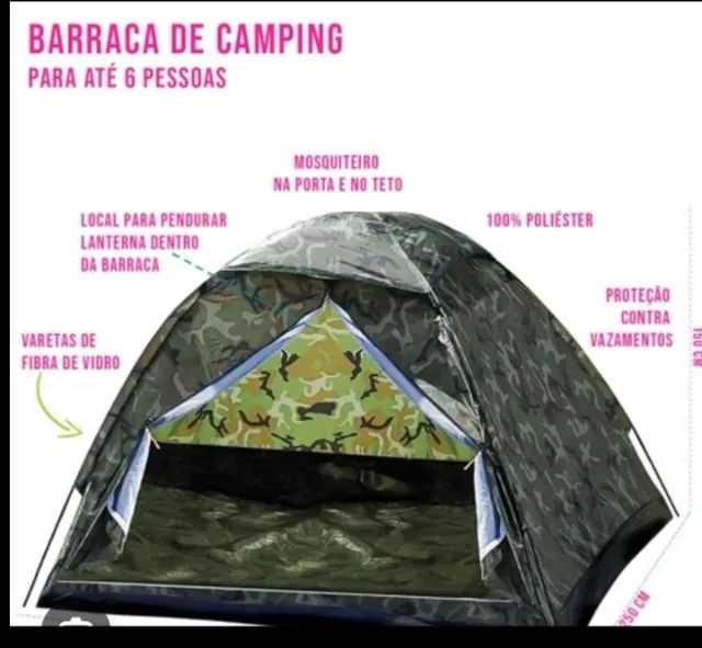Barraca nova 6 pessoas 2.5 metros de largura acampamento - Foto 3