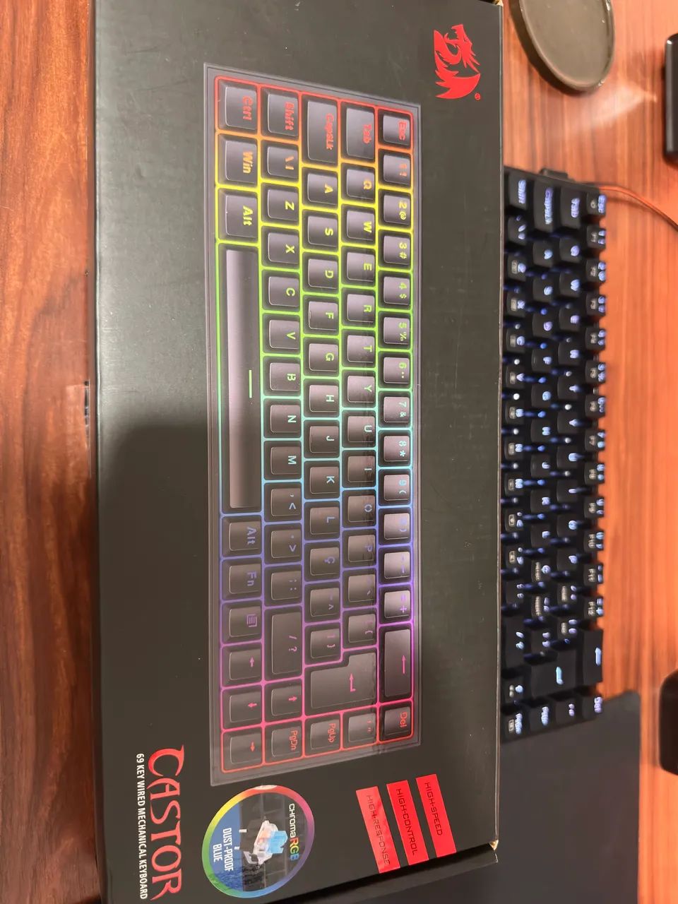 Teclado mecânico redragon castor k63164318187134723121