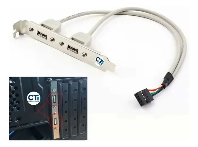 Espelho Painel Traseiro 2 Portas Usb 2.0 Placa Mãe