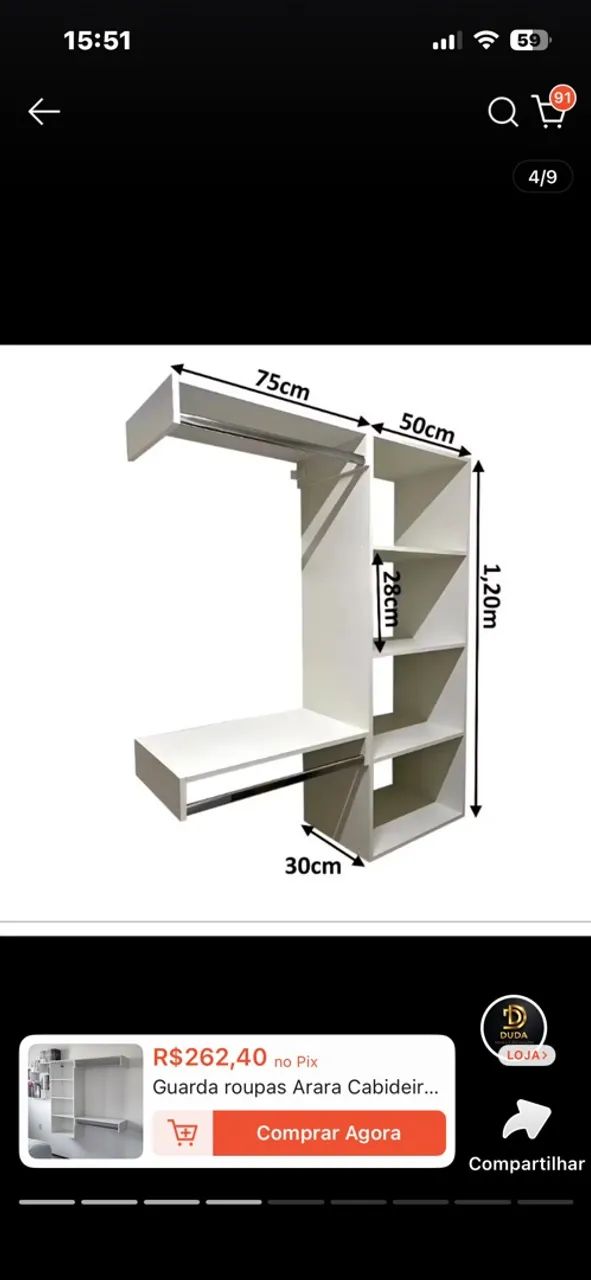Armário closet com nichos  - Foto 2