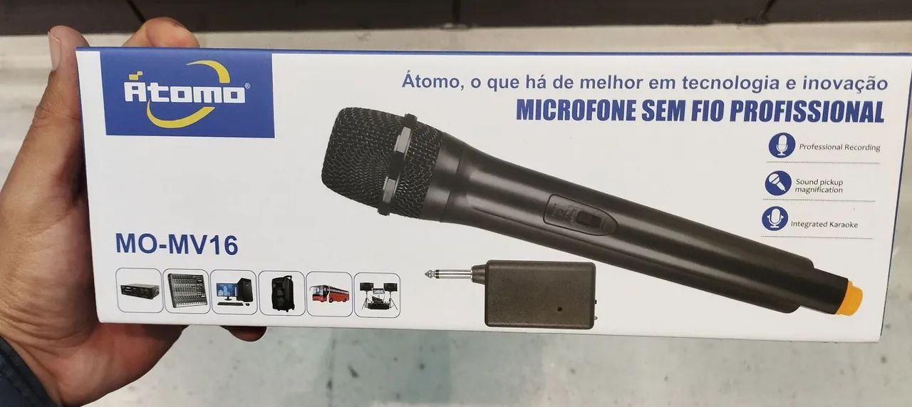 Microfone Sem Fio P10 MO-MV16 karaoke - Foto 5