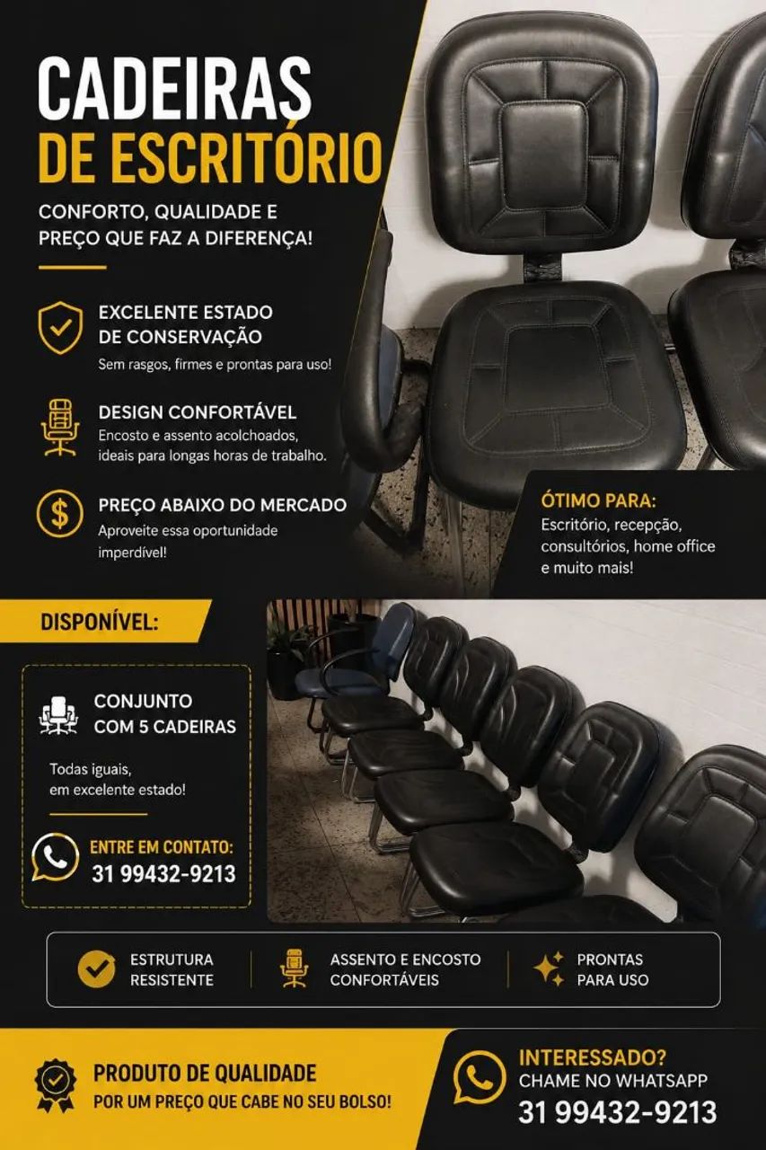 Cadeiras Almofadadas Escritório 