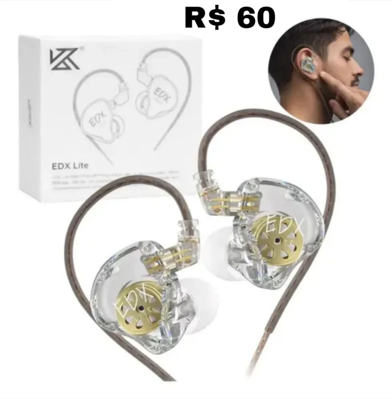 Fone KZ Edx Lite com MIC R$ 60 - Foto 2