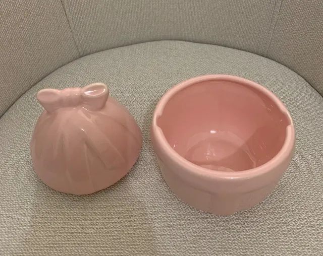 (NOVO!!!) Pote ovo de páscoa cerâmica / rosa claro (servir e decorar) - Foto 2