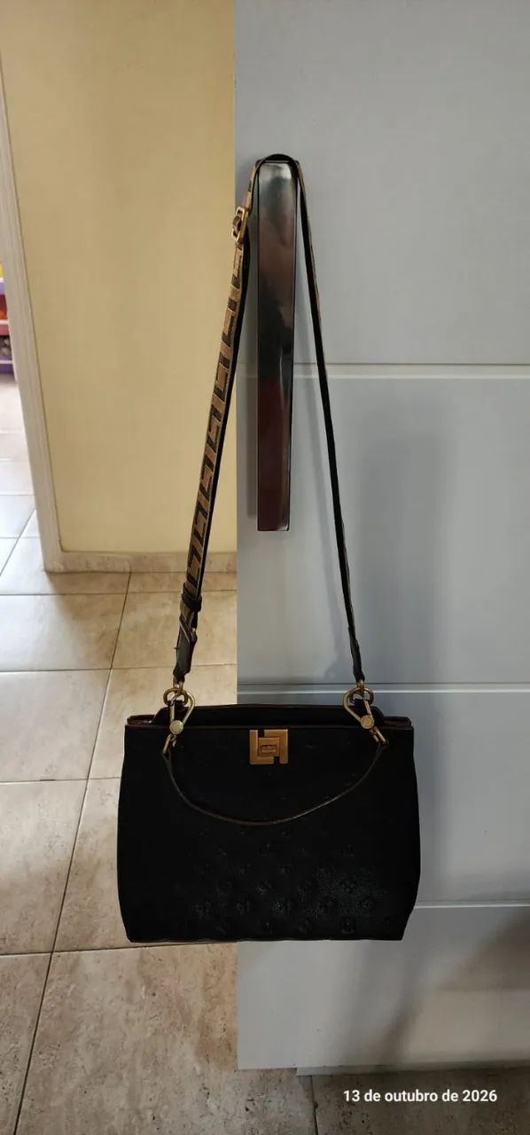 Bolsa Luz da Lua Original Couro Legítimo Preta - Nova