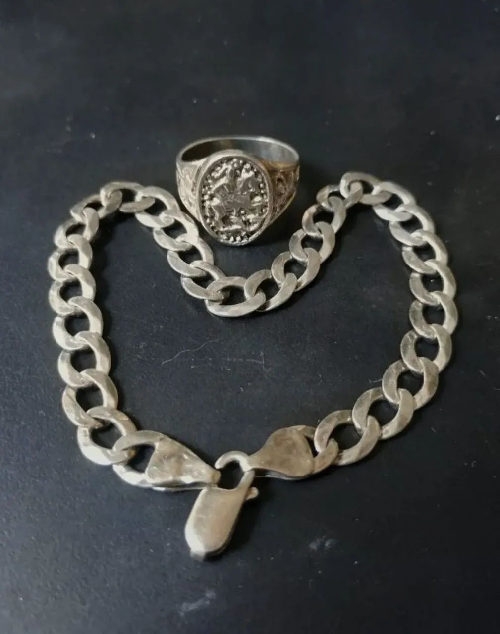 Pulseira e Anel em Prata 950 - Foto 4