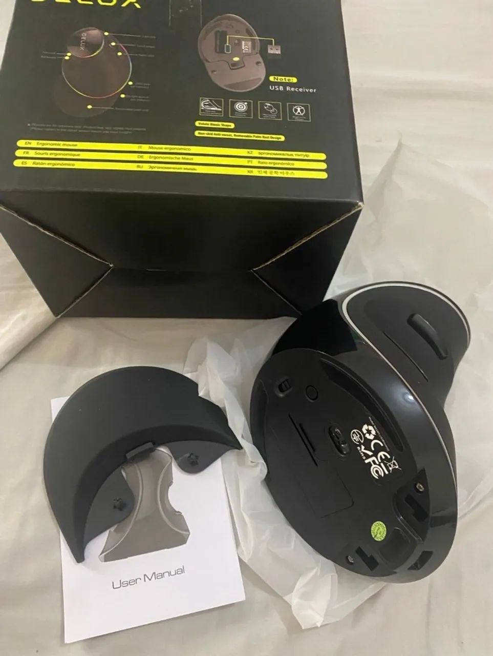 mouse vertical delux ergonomic series m618plus rgb black - Foto 2