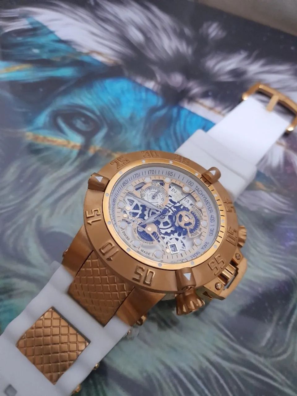 Relógio INVICTA SUBAQUA MULTIFUNCIONAL - PULSEIRA BRANCA - ENTREGAMOS - Foto 5