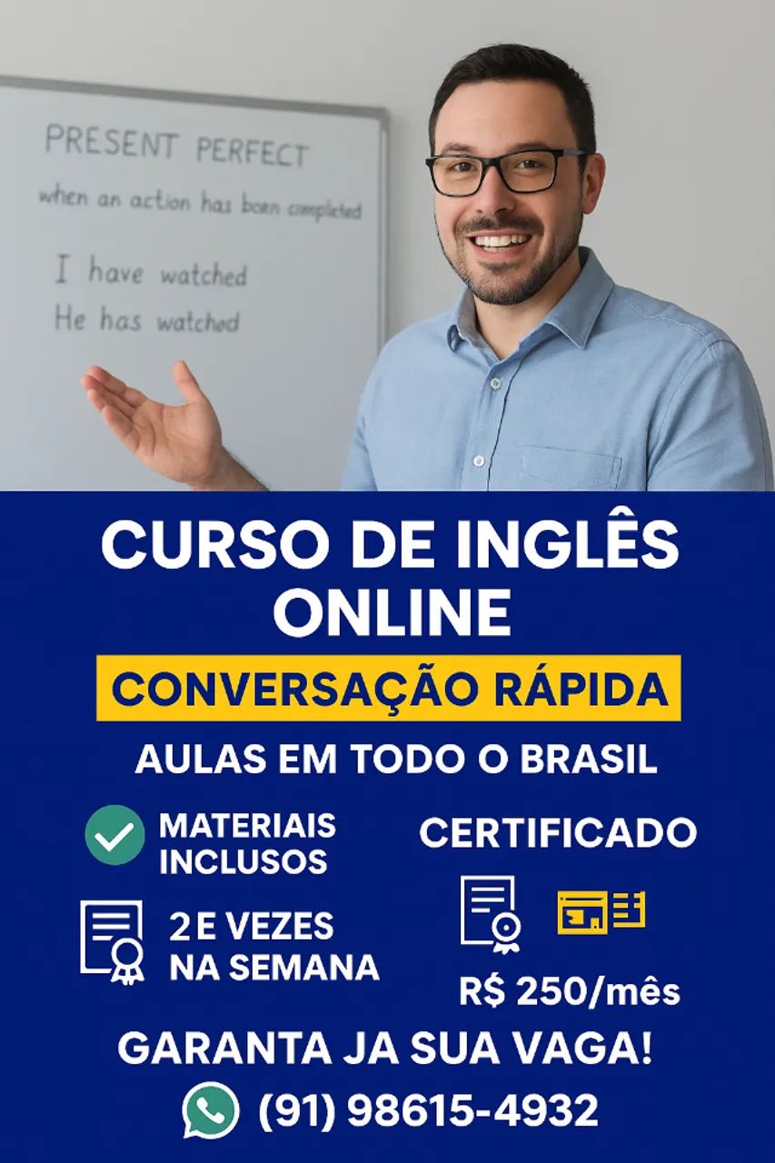 Professor de Inglês | Aulas Online do Básico ao Avançado