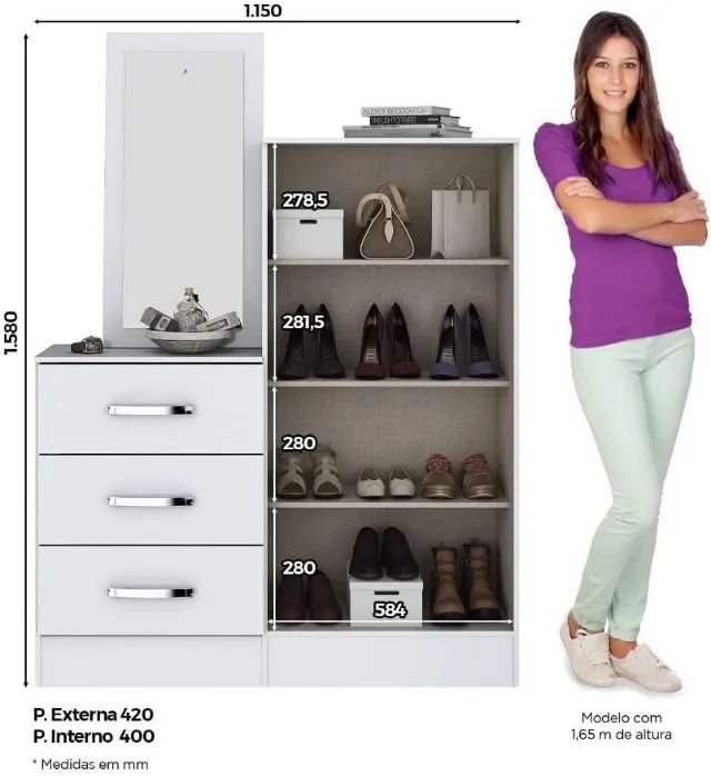 comoda sapateira  brizz - Foto 3