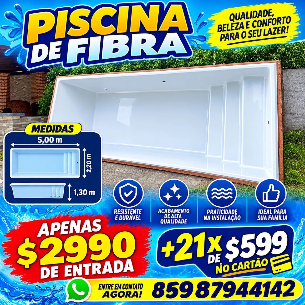 Piscina de fibra 