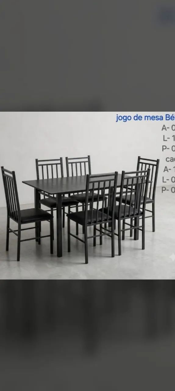 mesa de pedra com 6 cadeiras 
