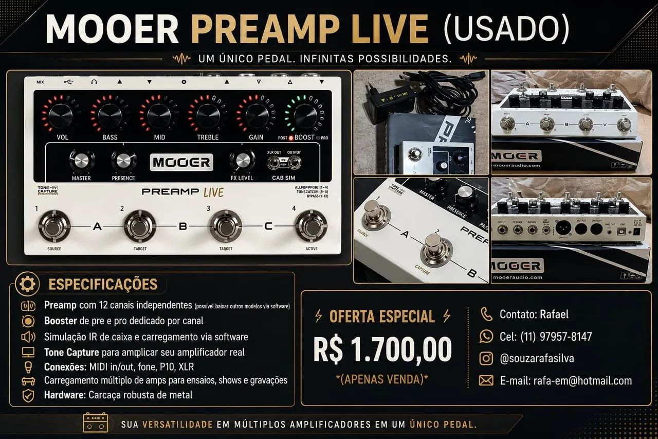 Mooer Preamp Live Usado - Instrumentos musicais - Piratininga