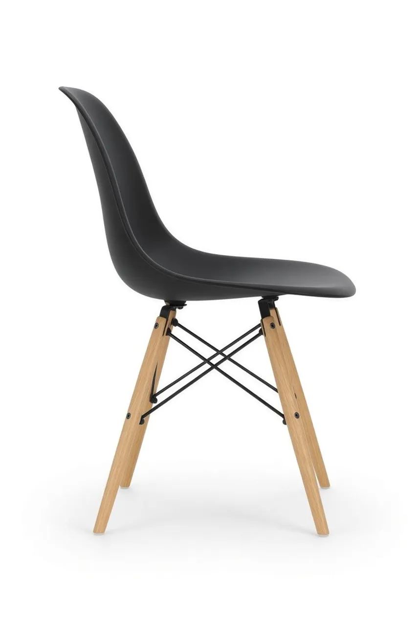 Cadeira Eames DSW Preta Base Madeira - Design Clássico modelo Eiffel (estado excelente) - Foto 3