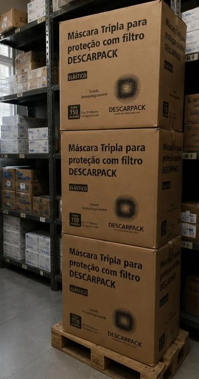 Máscara Tripla de Proteção Descatável  - Foto 2