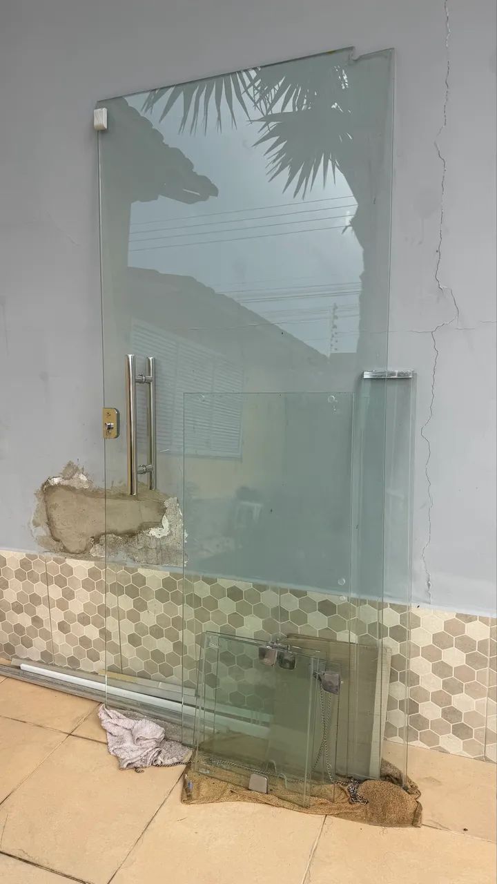 Porta de vidro temperado transparente  - Foto 2