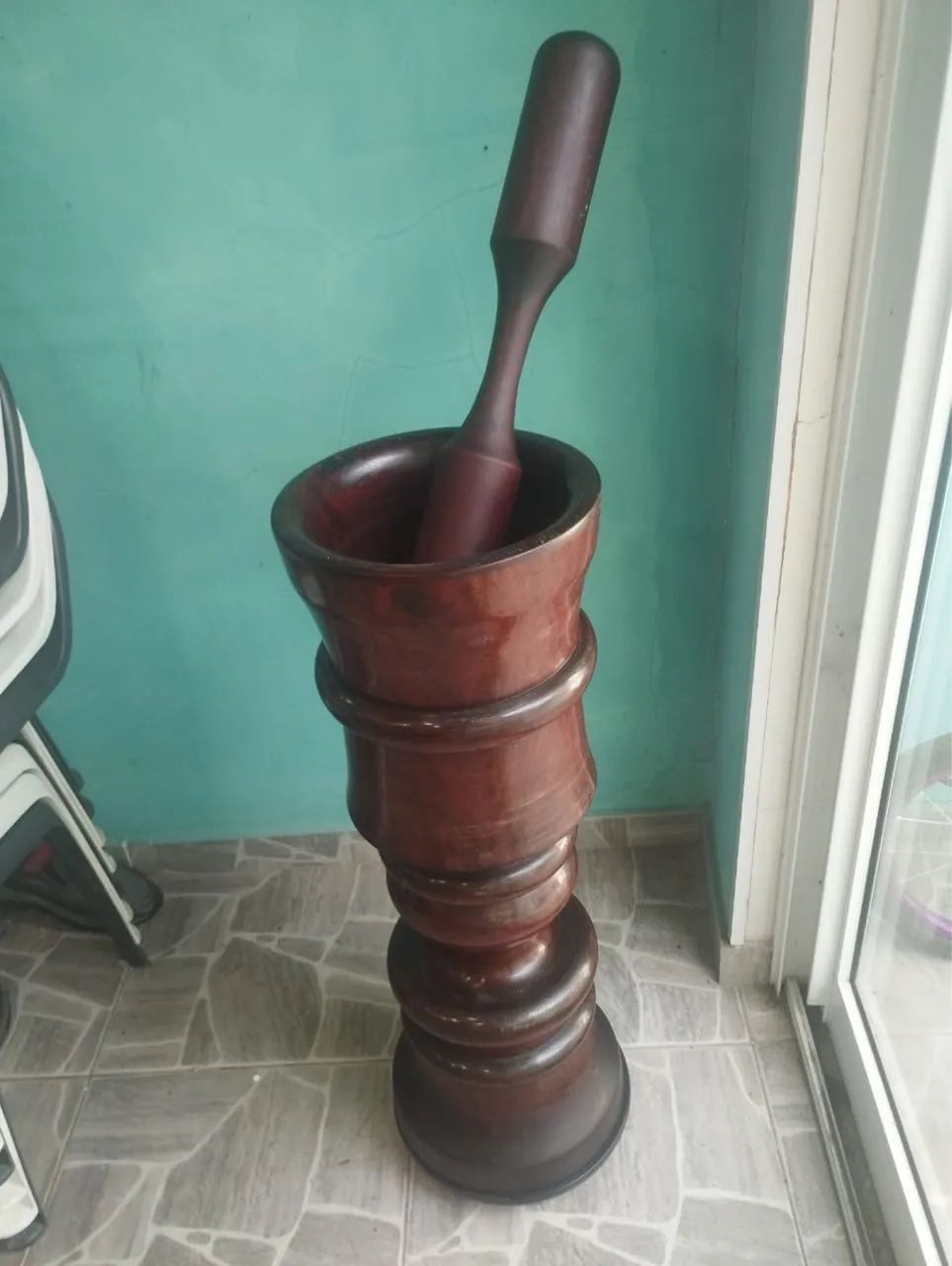 Pilão de madeira maciça  - Foto 4