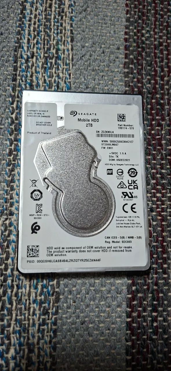 HDD Seagate Sata 2TB 5.4k 6Gbps sff (100% saúde) - Foto 2