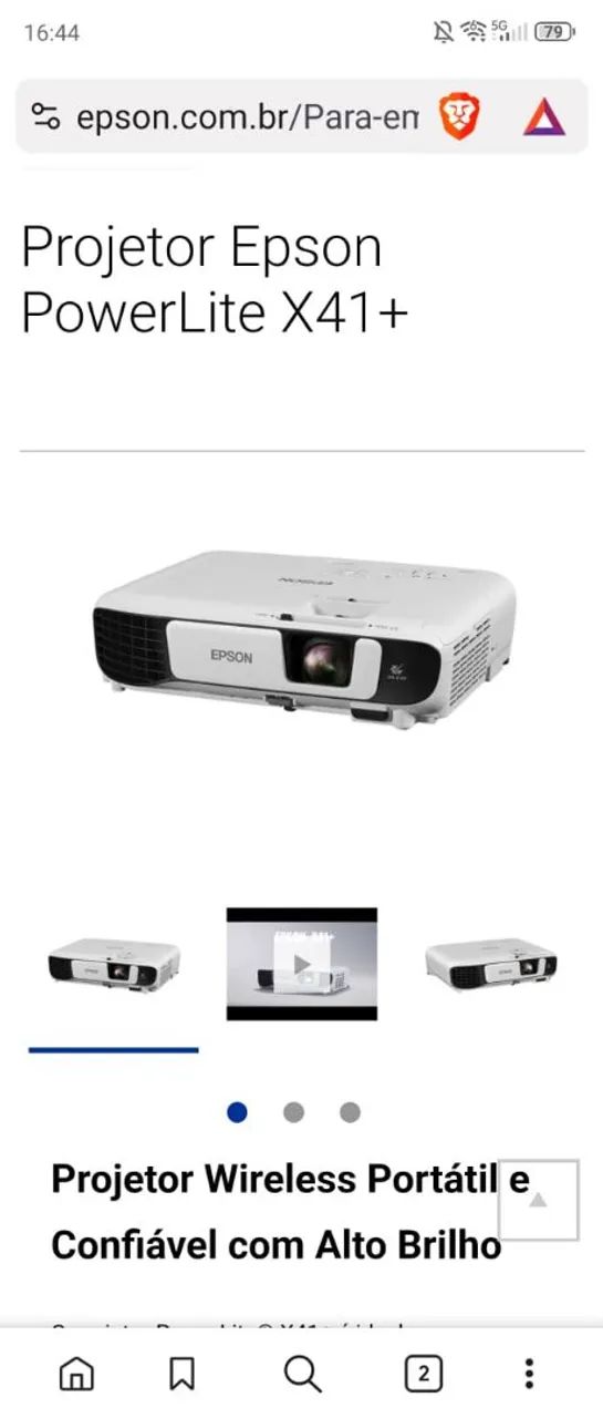 Projetor Epson PowerLite X41+ em ótimo estado  - Foto 3