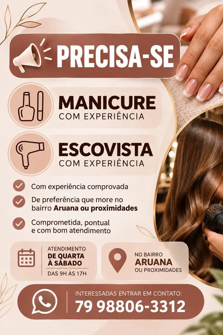 Vaga para manicure 