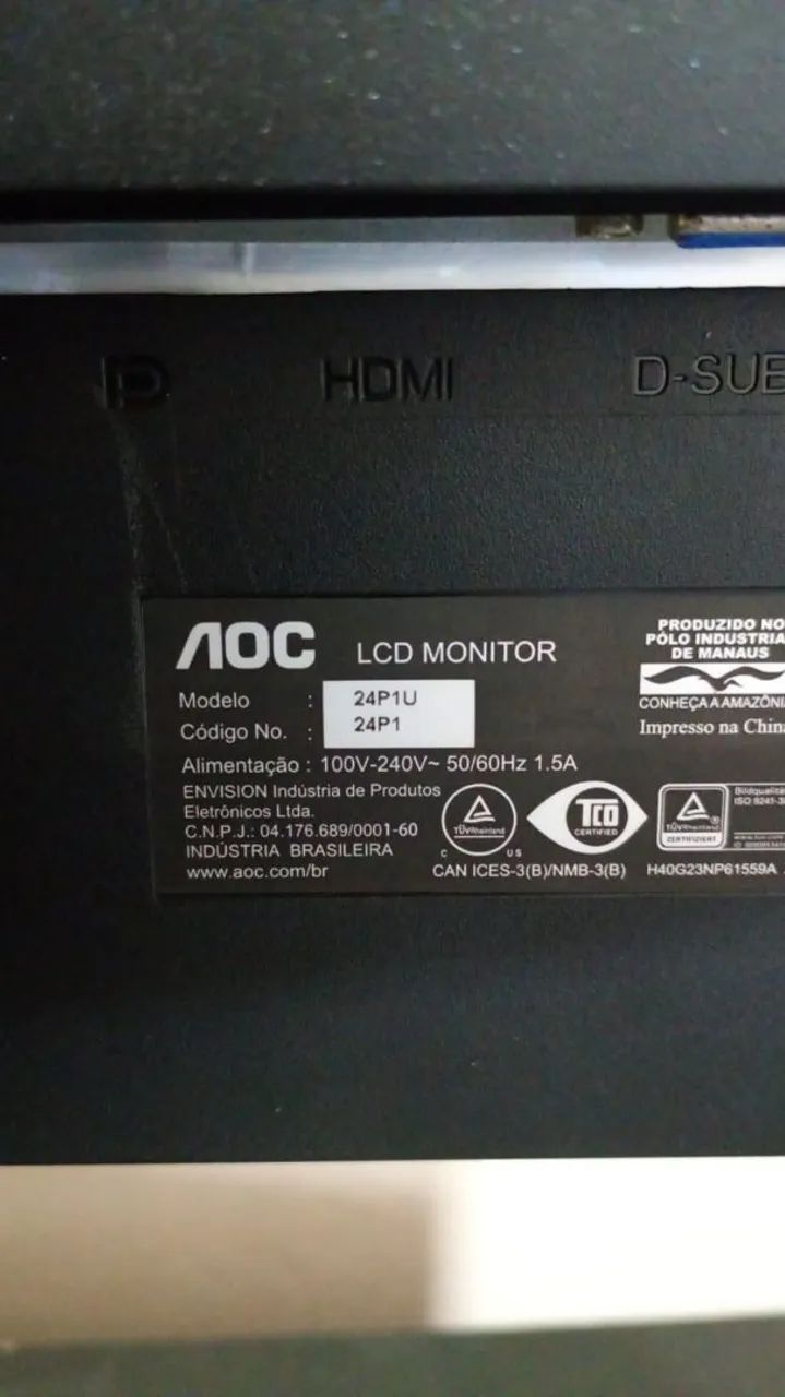 Monitor AOC 24p Em Excelente estado - Foto 2