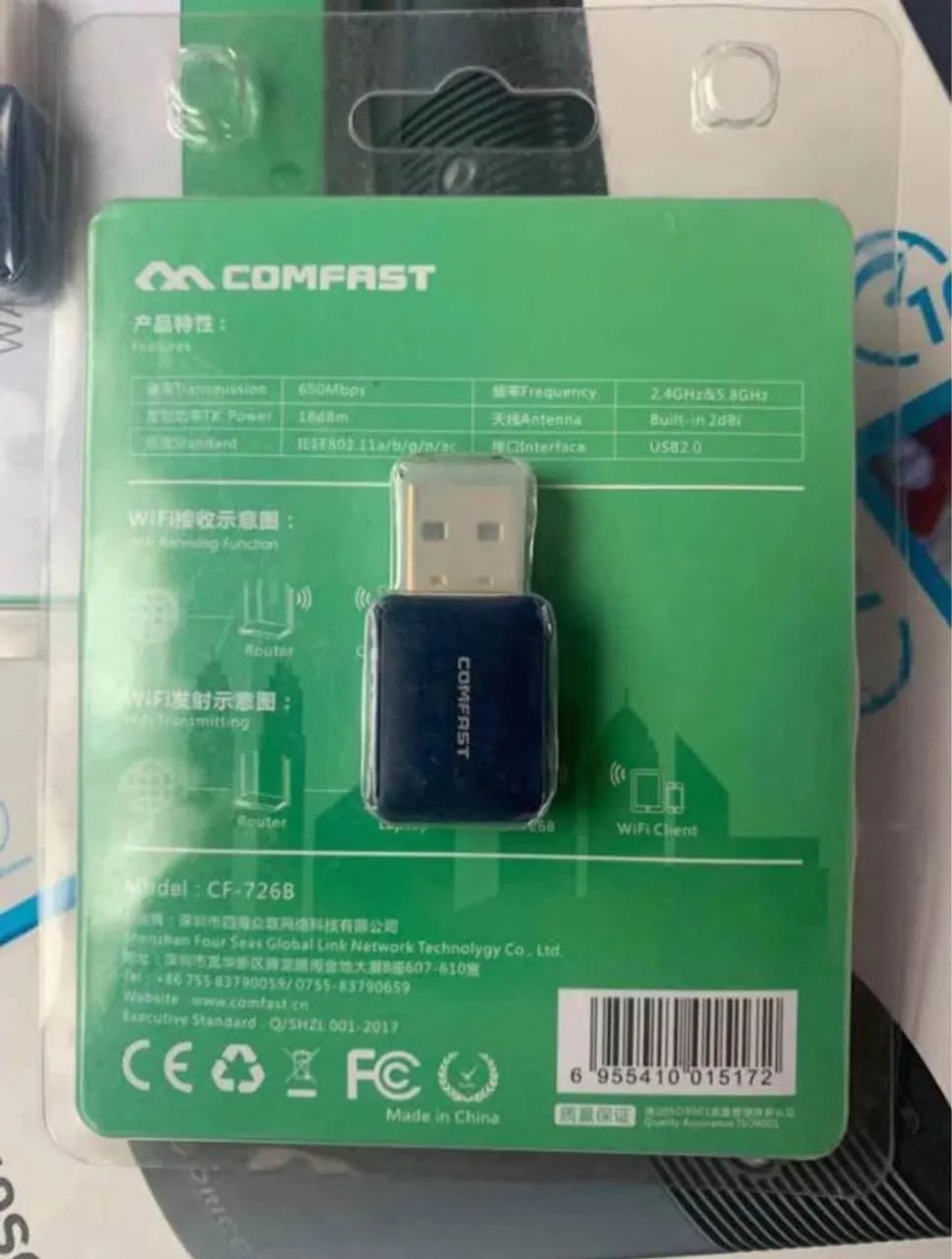 Comfast wifi 650mbps 5ghz bluetooth 4.2 ethernet pc e notebook65712455157889121