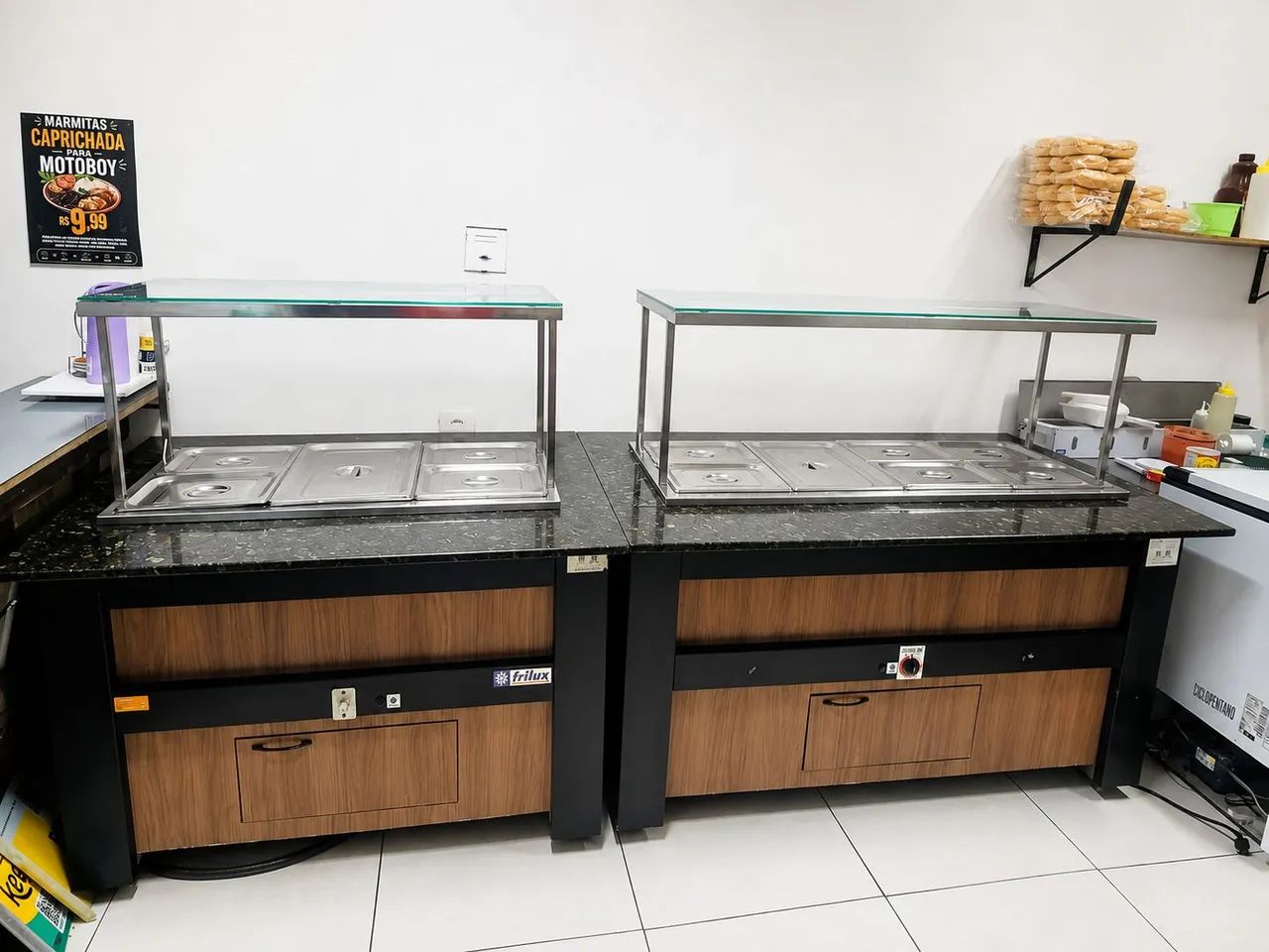? BALCÃO SELF-SERVICE / BUFFET EM INOX - ÓTIMO ESTADO ?