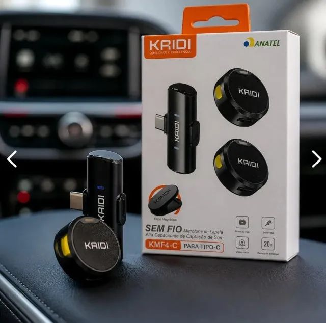 Microfone de Lapela sem fio Kaidi KMF4-C