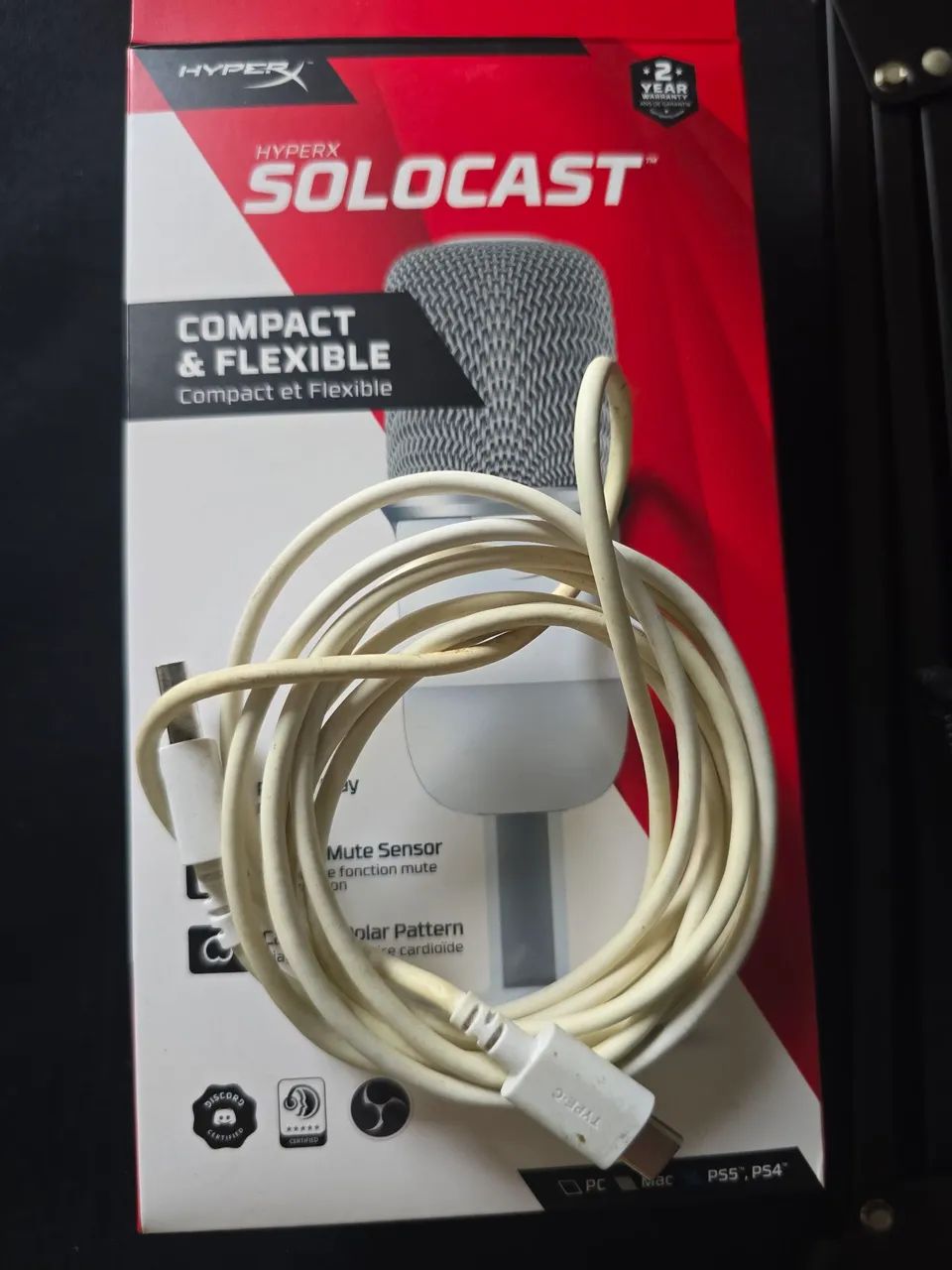 Microfone HyperX Solocast Branco - Foto 3