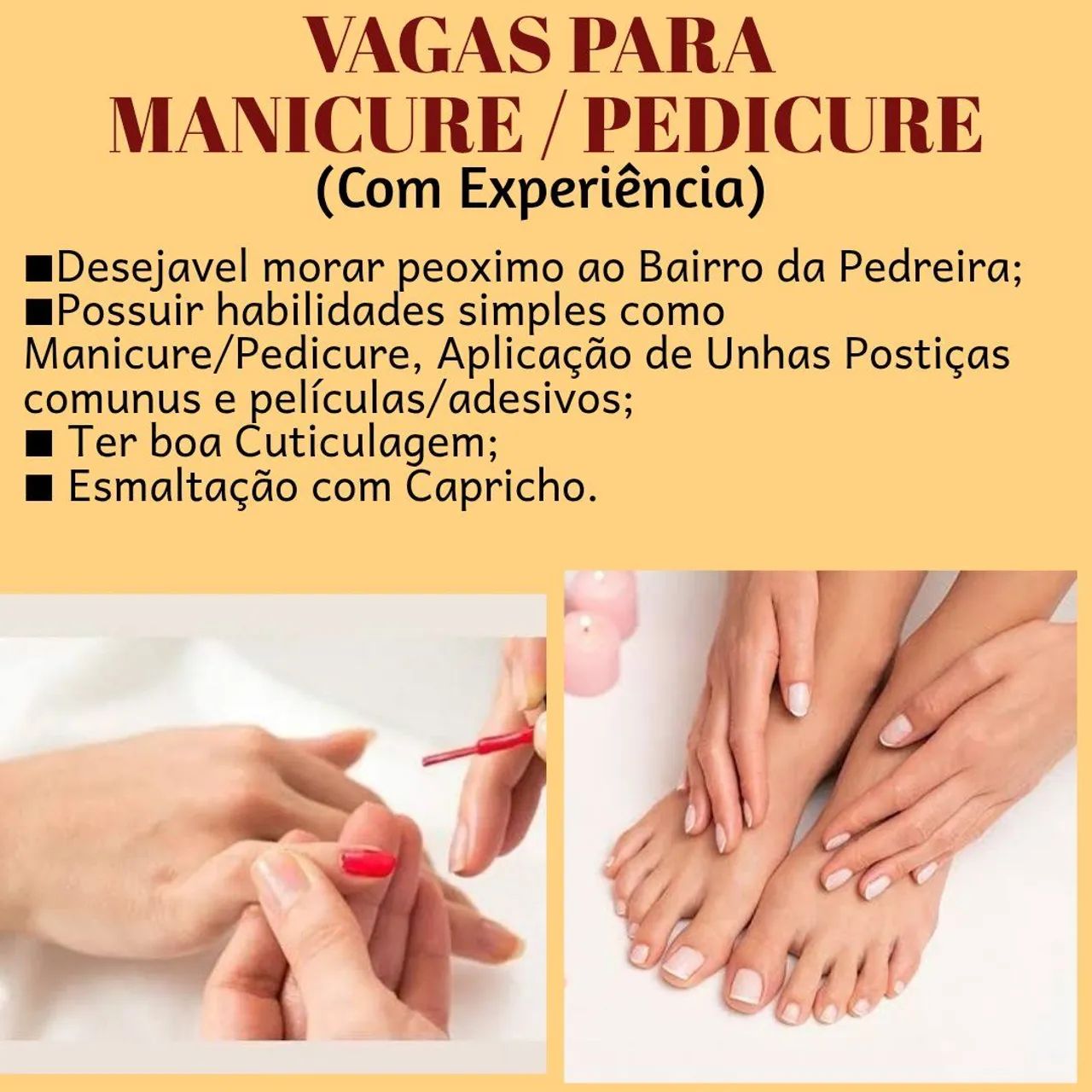 VAGA MANICURE/PEDICURE P/SEXTA E SÁBADO - Foto 2