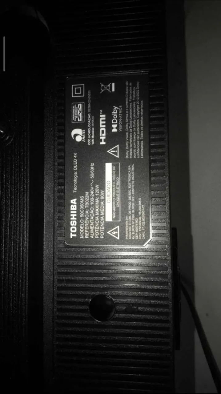 SmartTv Toshiba 50" com led queimado (para retirada de peças) - Foto 3