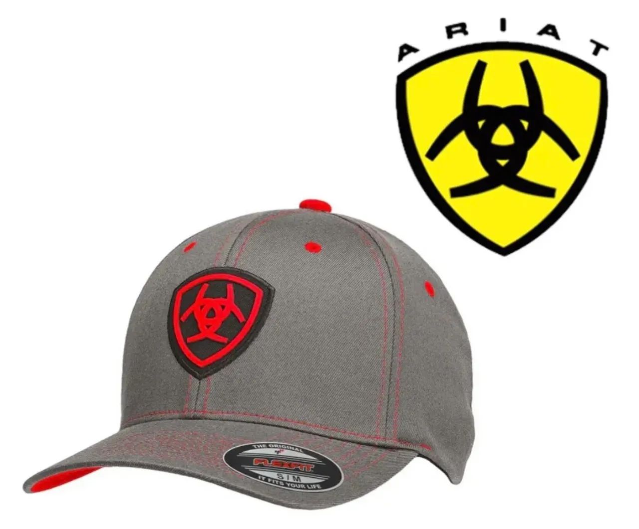 Boné Ariat original snapback flexfit vinho fechado  - Foto 3