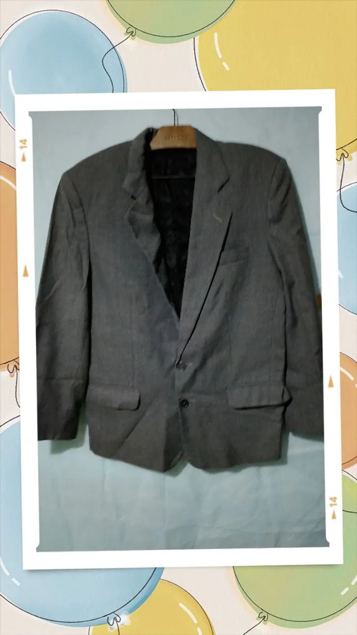 Blezer masculina tamanho G cor cinza 