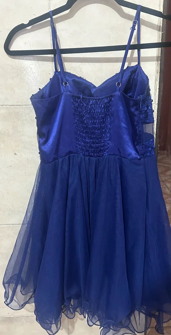 Vestido festa azul com brilho  - Foto 2