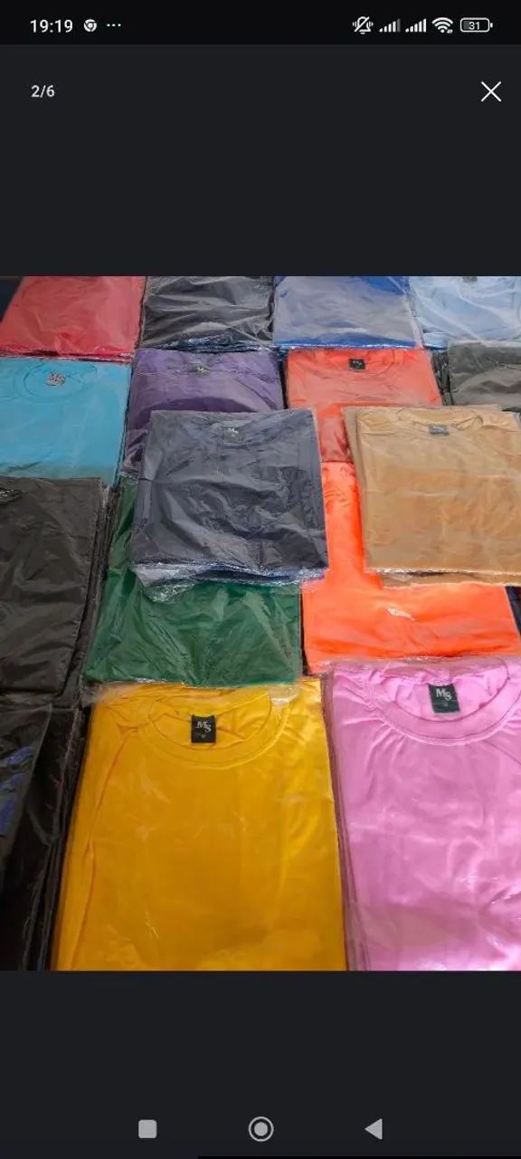 Kit 60 Camisas Lisas de Poliéster