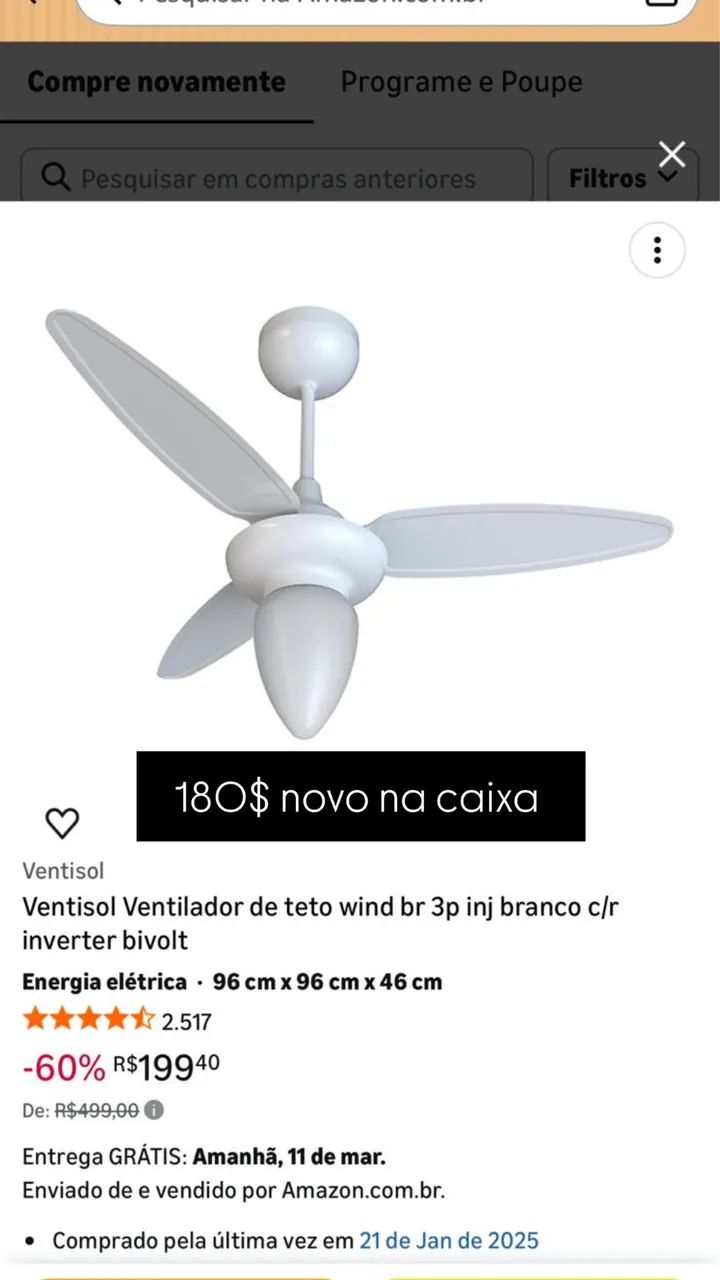 Ventilador de teto 
