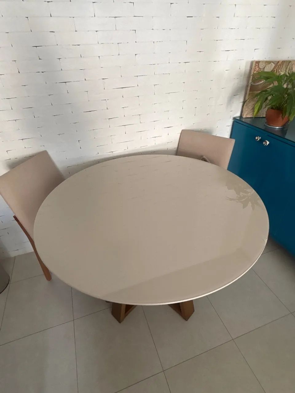 MESA BENNET REDONDA 1,15M C/VDO OFFWHITE/NATURAL - Foto 2
