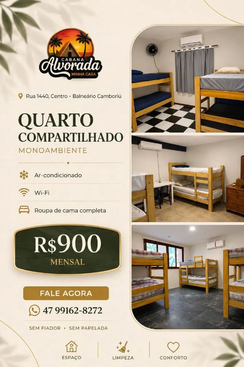 Aluguel de quartos | Centro de Balneário Camboriú 
