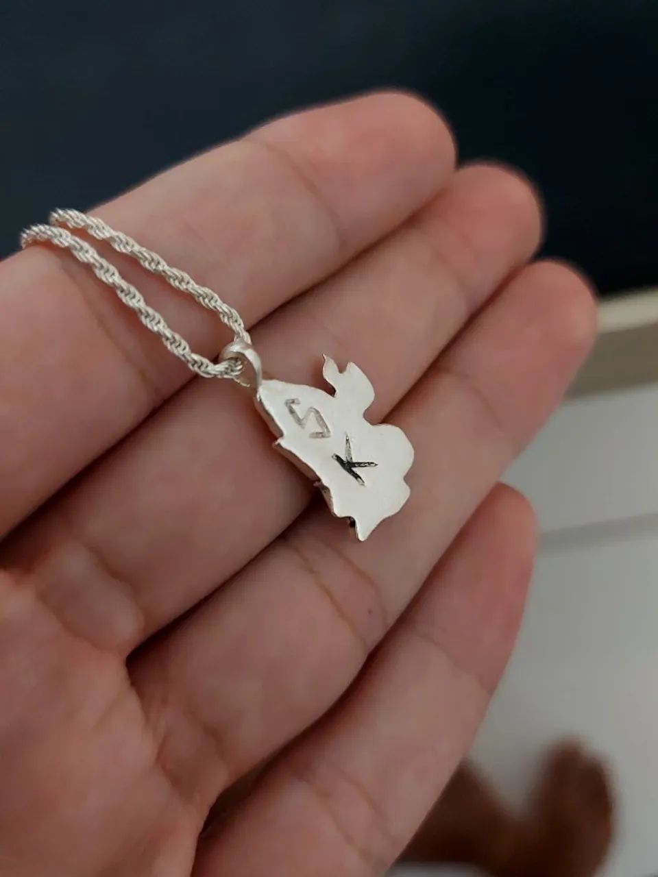 Corrente de prata + pingente - Foto 2